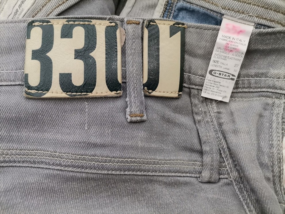 G-Star Raw Rozmiar W27 L32 Kolor Szary Spodnie Jeansy Materiał Bawełna