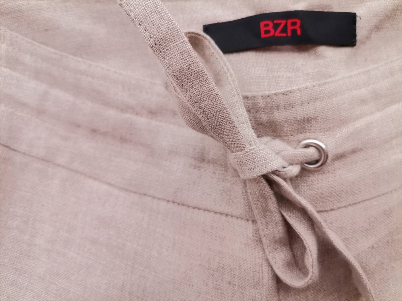 BZR Rozmiar 42 Kolor Beżowy Spodnie Casual Materiał Len 100%