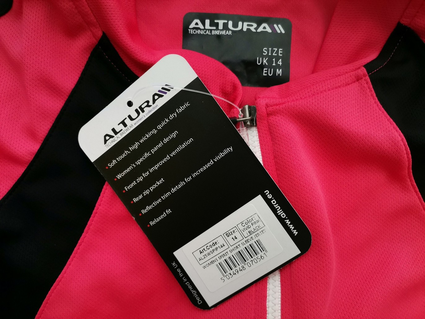 ALTURA technical bikewear Rozmiar 14 (42) Kolor Różowy Kołnierz Koszulka Polo Krótki rękaw