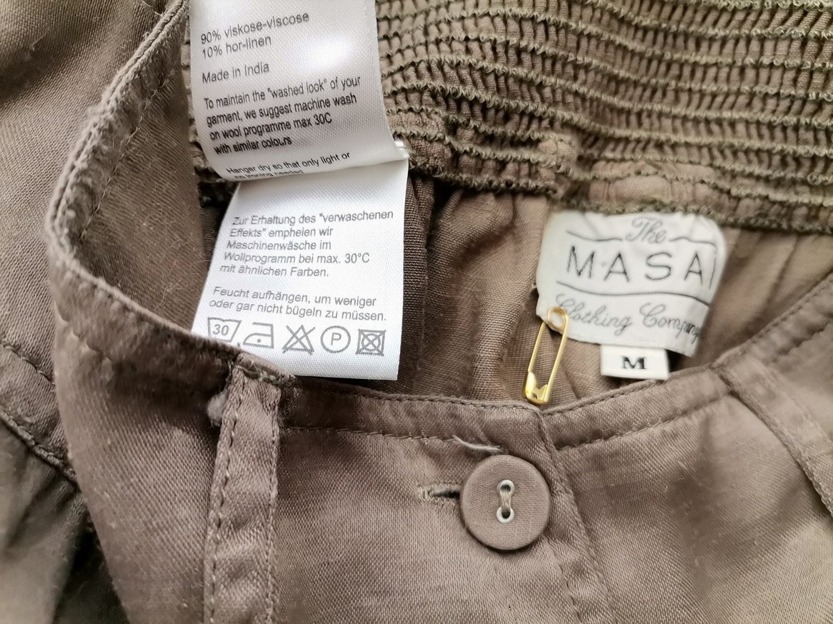 The Masai Rozmiar M Kolor Khaki Spodnie Casual Materiał Wiskoza