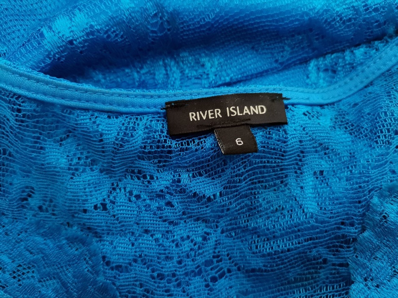 River island Rozmiar 6 (34) Kolor Niebieski W serek Suknia Balowa Sukienka Wieczorowa Długi rękaw Do Kolan