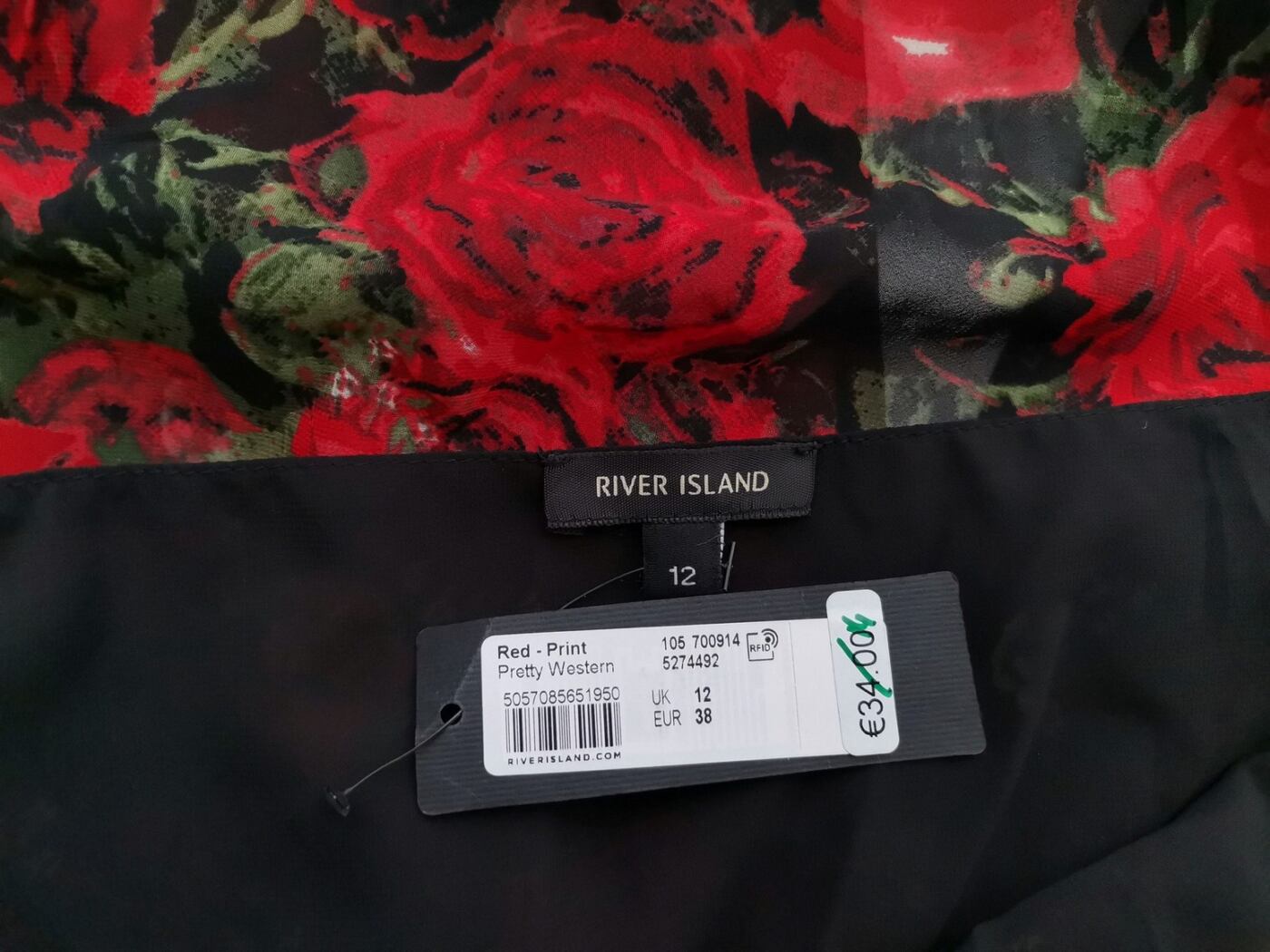 River island Rozmiar 12 (40) Kolor Czarny Odkryte Ramiona Sukienka Blouson Bezrękawnik Do Kolan