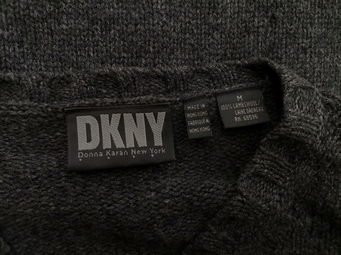 Dkny Rozmiar M Kolor Szary Męski Sweter Długi rękaw Materiał Wełna Jagnięca 100%