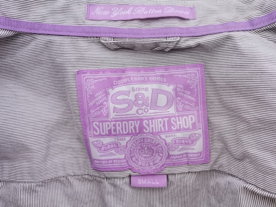 Superdry Rozmiar S Kolor Szary Pasy Kołnierz Koszula Zapinana Bluzka Długi rękaw Materiał Bawełna 100%