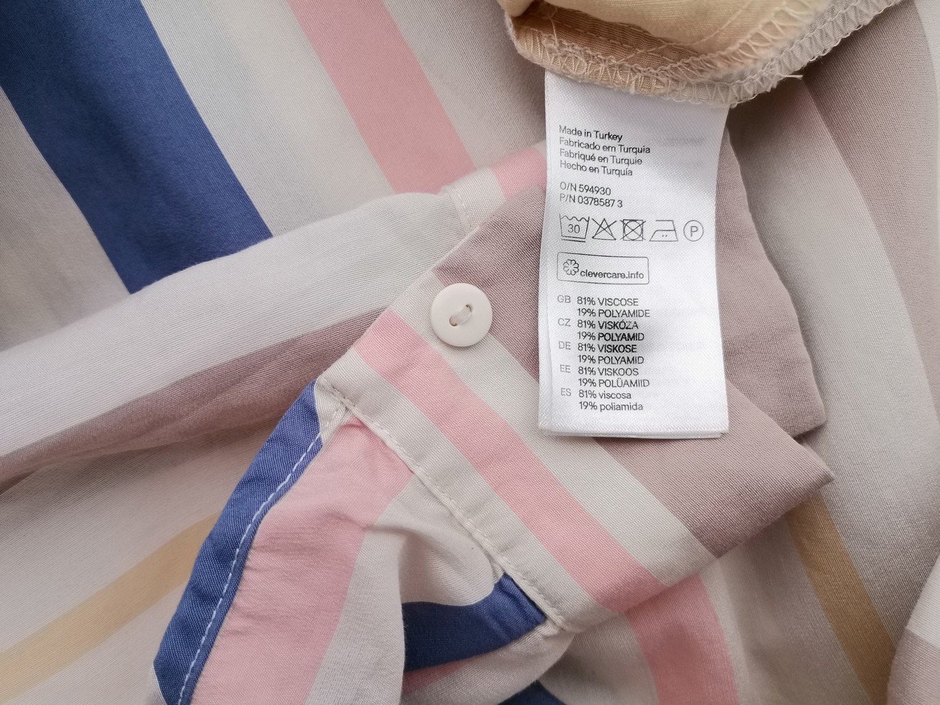 H&m Rozmiar 36 Kolor Kremowy Kołnierz Sukienka Koszulowa Długi rękaw Do Kolan Materiał Wiskoza