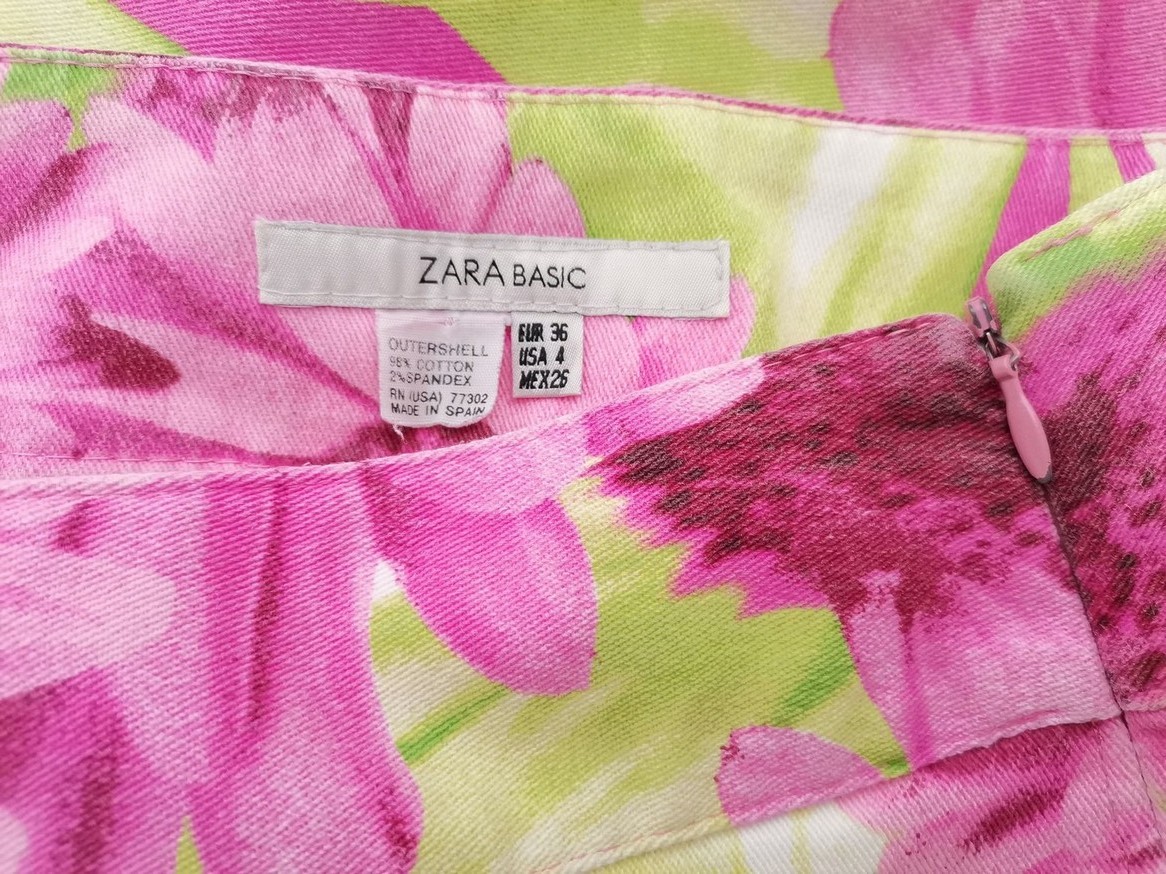 ZARA BASIC Rozmiar 36 Kolor Zielony Spodnie Rybaczki Materiał Bawełna