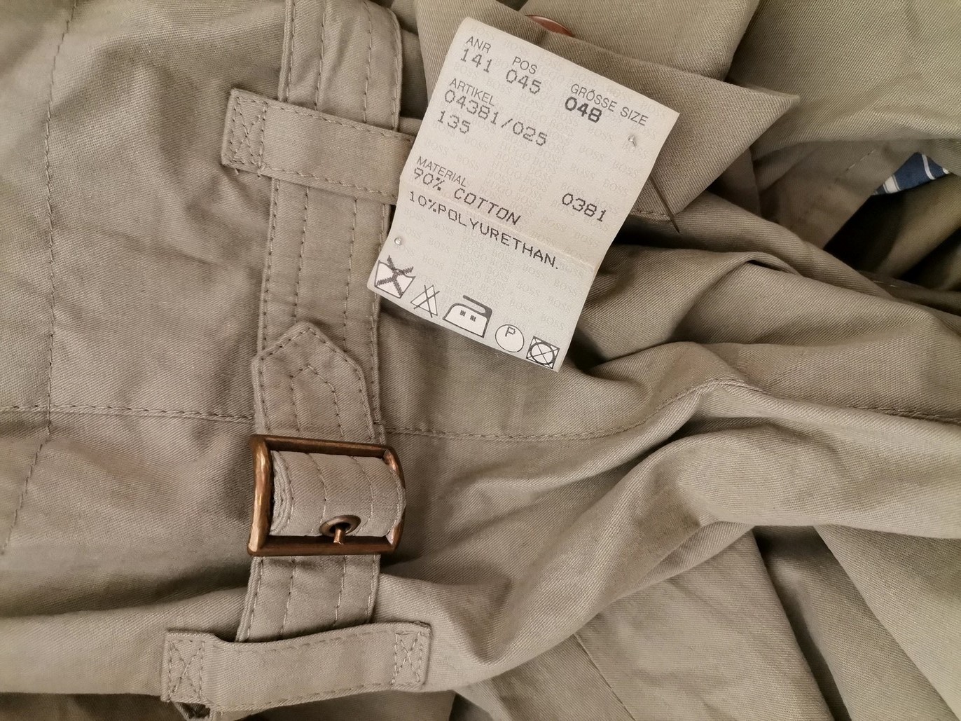 Hugo Boss Rozmiar 48 (XL) Kolor Khaki Kurtka męska Długi rękaw Materiał Bawełna