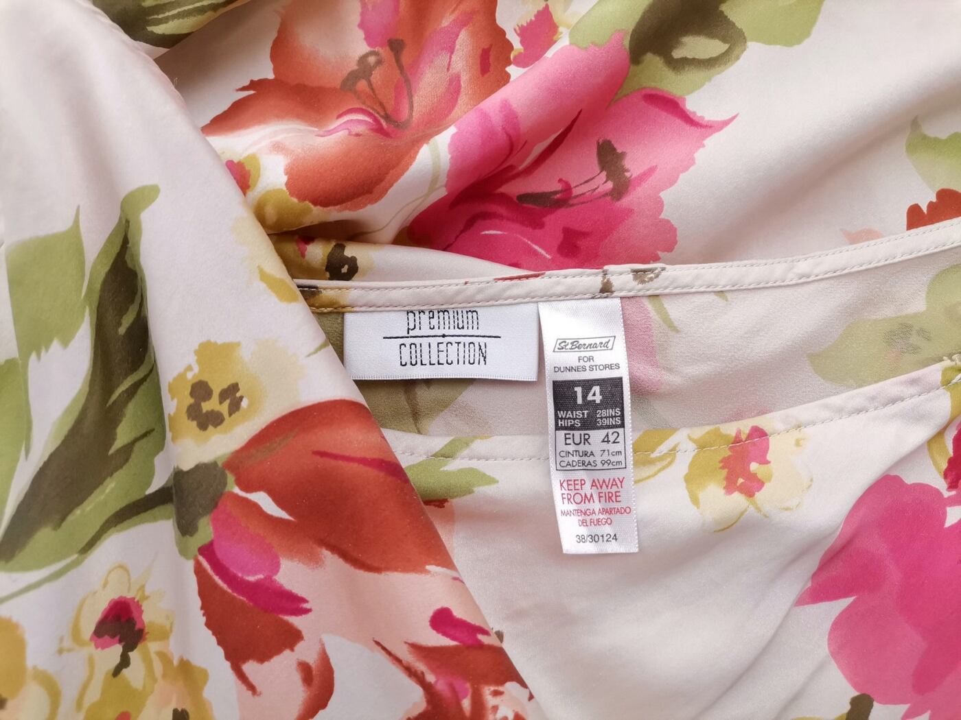 Dunnes stores Rozmiar 14 (42) Kolor Perłowy Spódnica Maxi Długa Materiał Jedwab 100%