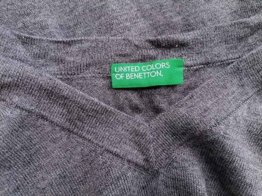 United colors benetton Rozmiar XL Kolor Szary Męski Sweter Długi rękaw Materiał Wiskoza