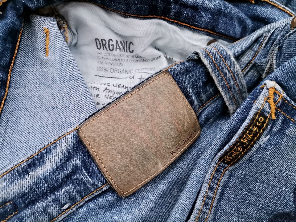 NUDIE Rozmiar W31 L32 Kolor Niebieski Spodnie Jeansy Materiał Organiczna Bawełna 100%