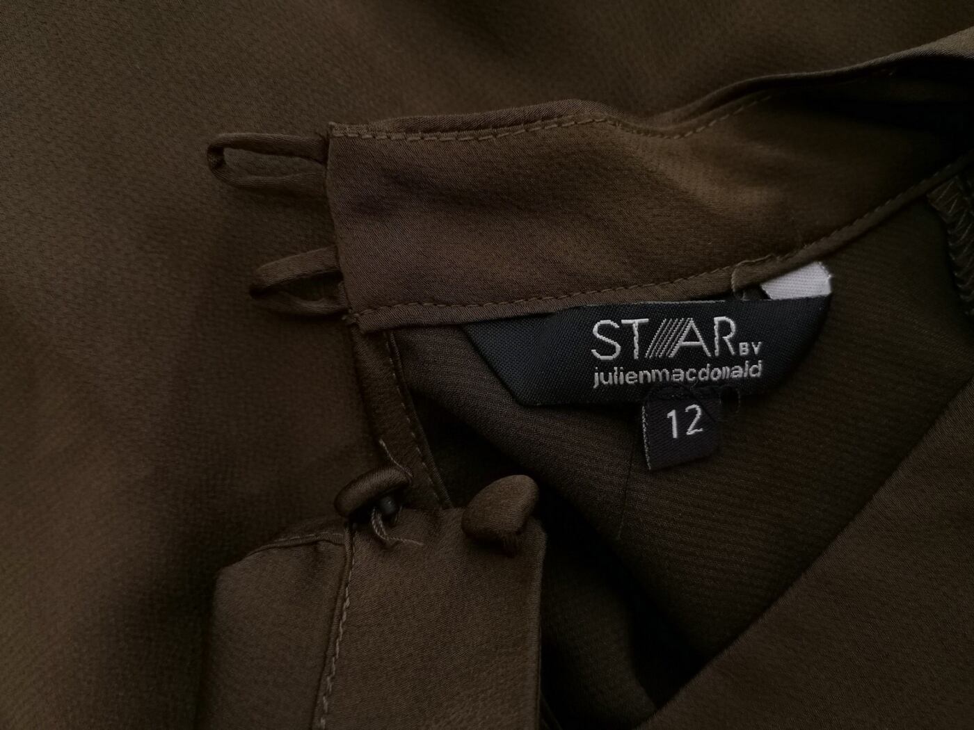 Star by Julienmacdonald Rozmiar 12 (40) Kolor Khaki Halter Bluzka Kopertowa Rękaw 3/4