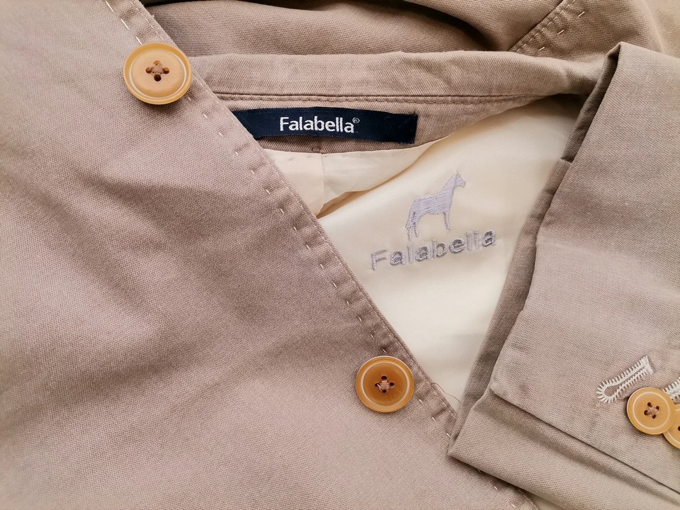 Falabella Rozmiar 62 (XXXL) Kolor Beżowy Męska Marynarka Długi rękaw Materiał Bawełna