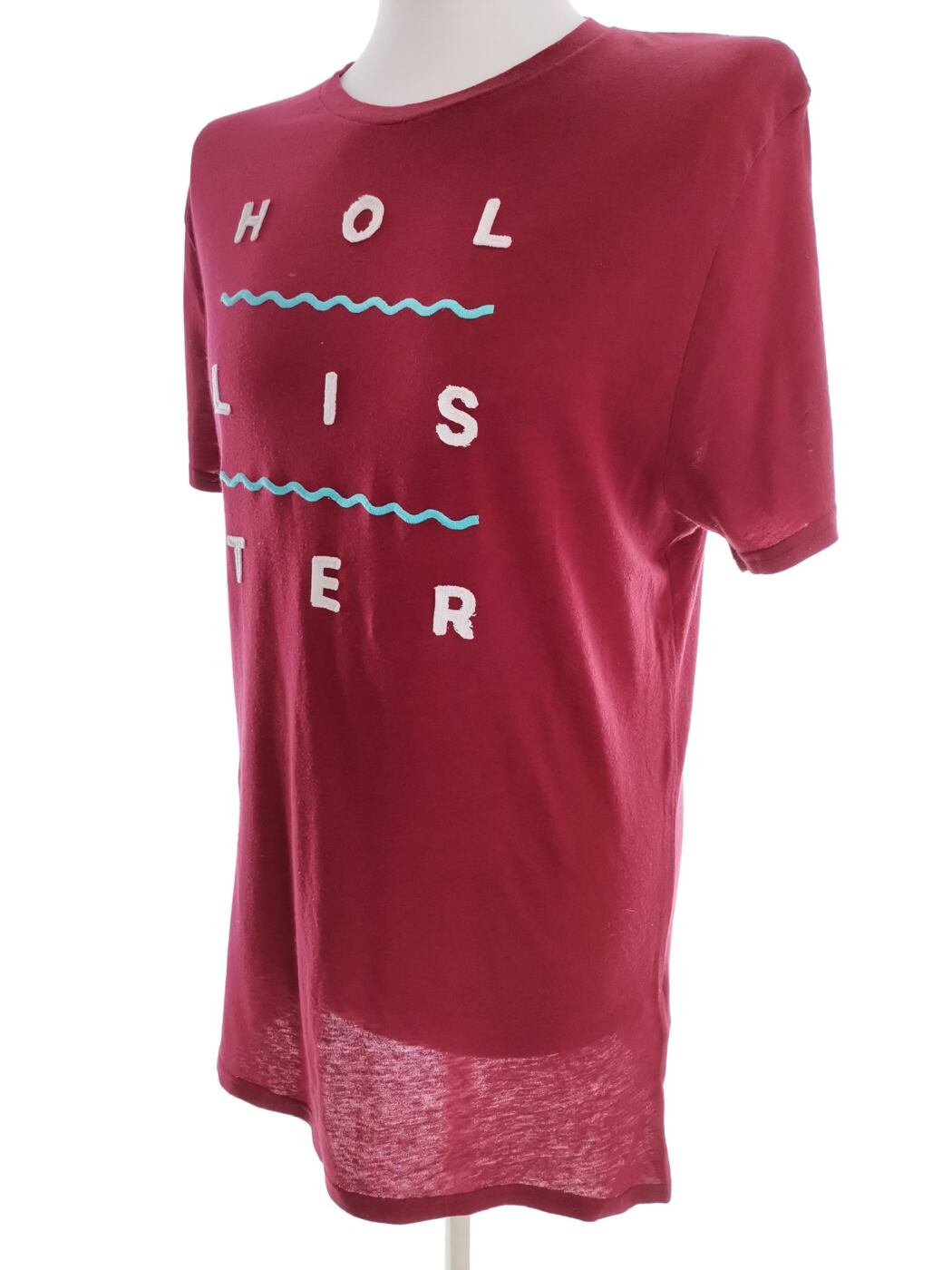 Hollister Rozmiar M Kolor Bordowy Męski T-Shirt Krótki rękaw Materiał Bawełna