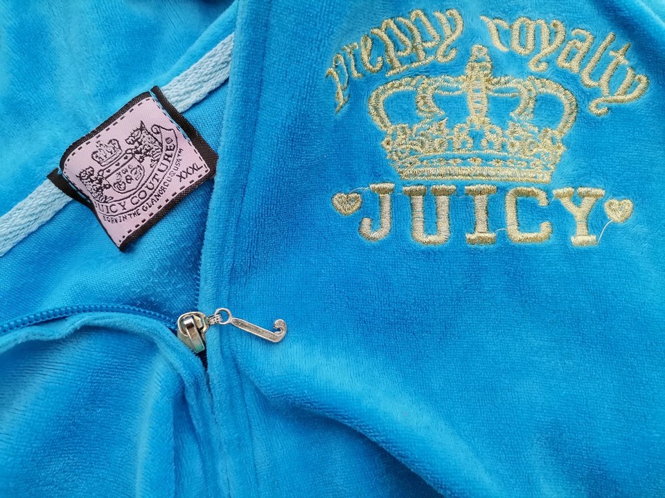 Juicy couture Rozmiar XXXL (42/44) Kolor Niebieski Bluza na suwak Długi rękaw Materiał Bawełna