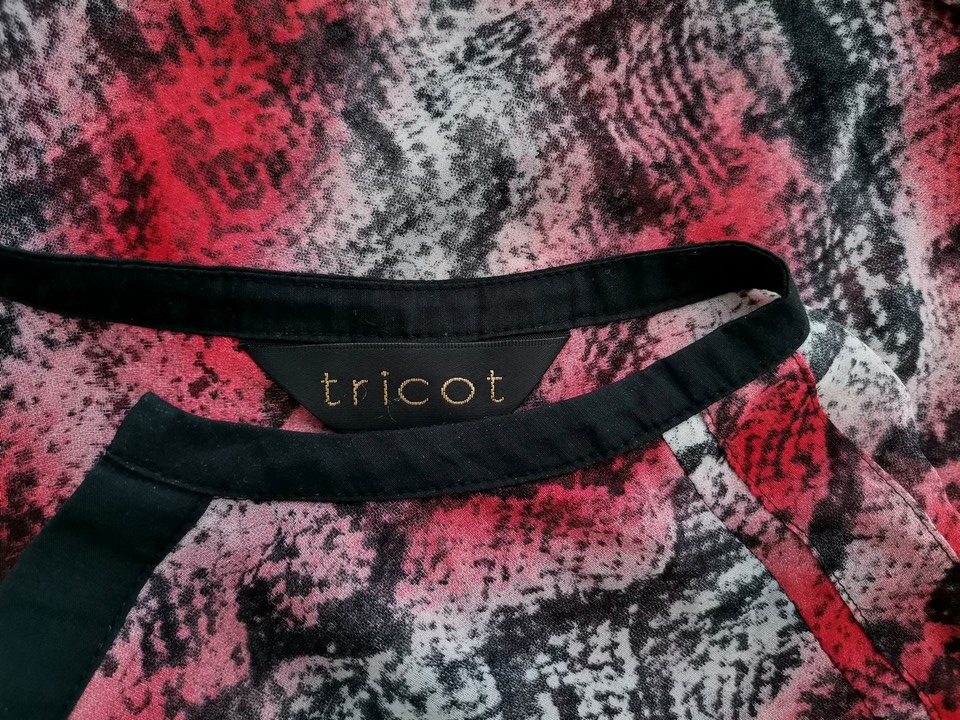 Tricot Rozmiar M Kolor Czerwony Panterka Split Crew Neck Bluzka Rękaw 3/4