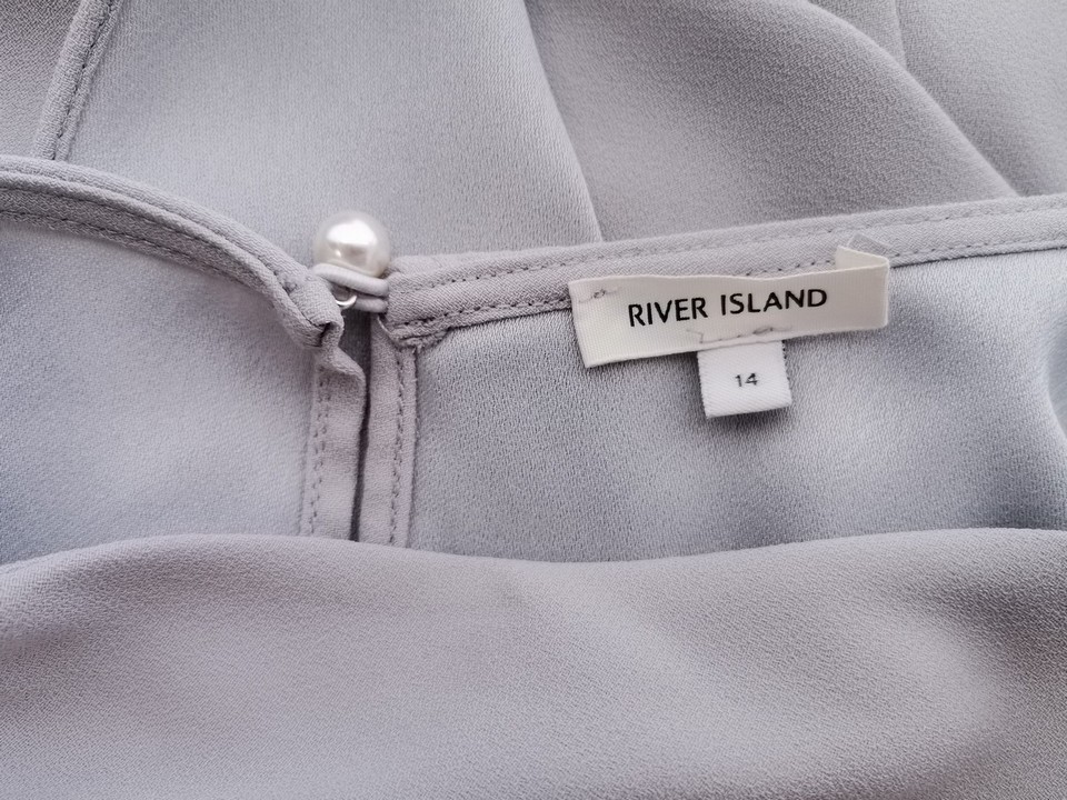 River island Rozmiar 14 (42) Kolor Szary W serek Bluzka Długi rękaw