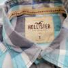 Hollister Rozmiar S Kolor Niebieski Krata Kołnierz Męska Koszula Casual Długi rękaw Materiał Bawełna 100%