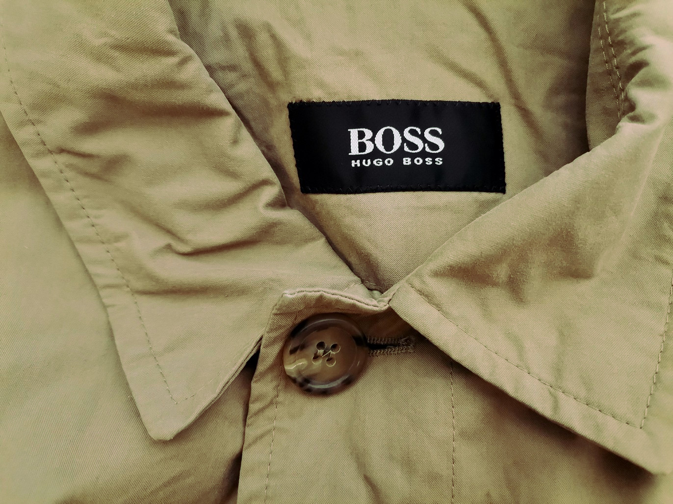 Hugo Boss Rozmiar 52 (XL) Kolor Khaki Kurtka męska Długi rękaw Materiał Bawełna