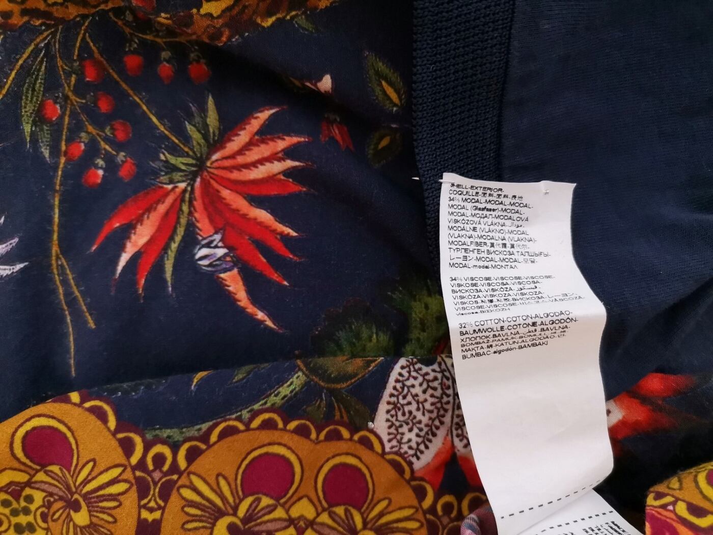 DESIGUAL Rozmiar S Kolor Granatowy W serek Bluzka Rękaw 3/4 Materiał Modal