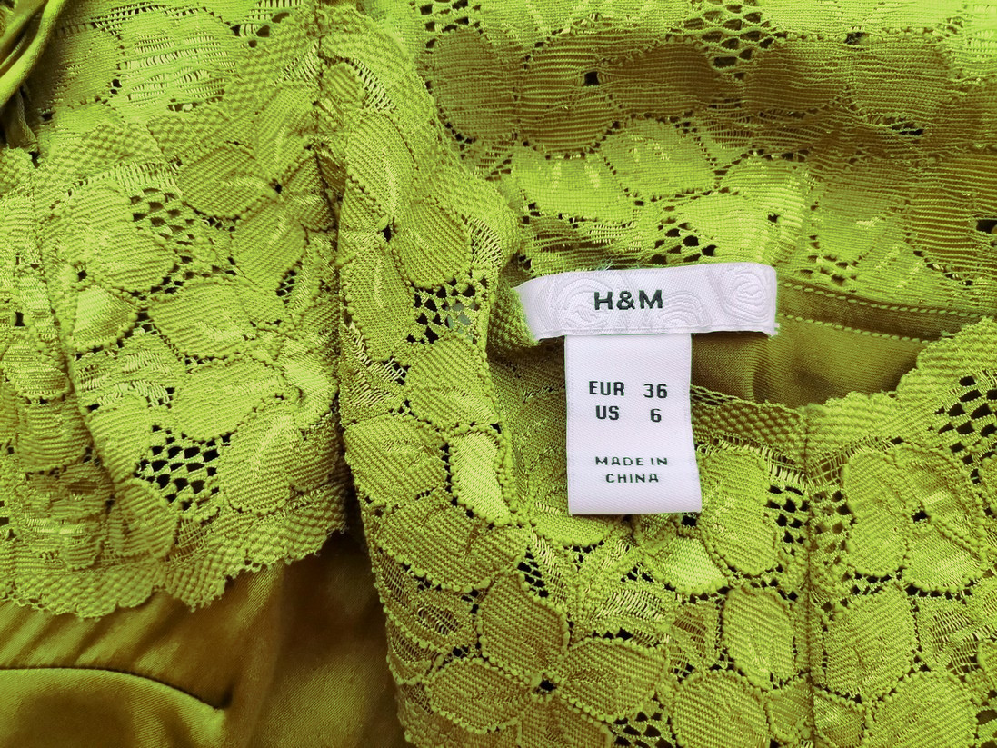 H&m Rozmiar 36 Kolor Zielony Dekolt Serce Bluzka Bezrękawnik Materiał Jedwab