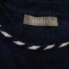 Oasis Rozmiar XS Kolor Granatowy Crew Neck Sweter Krótki rękaw Materiał Bawełna