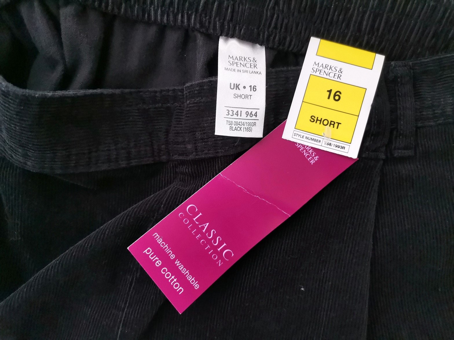 Marks&spencer Rozmiar 16 (44) Kolor Czarny Spodnie Eleganckie Materiał Bawełna 100%