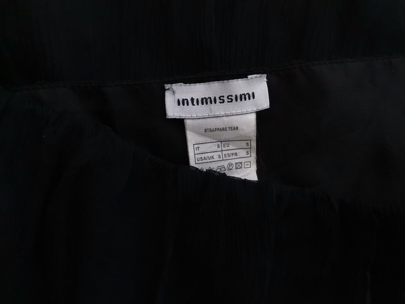 Intimissimi Rozmiar S Kolor Czarny Kwadratowy dekolt Bluzka Peplum Bezrękawnik Materiał Jedwab 100%