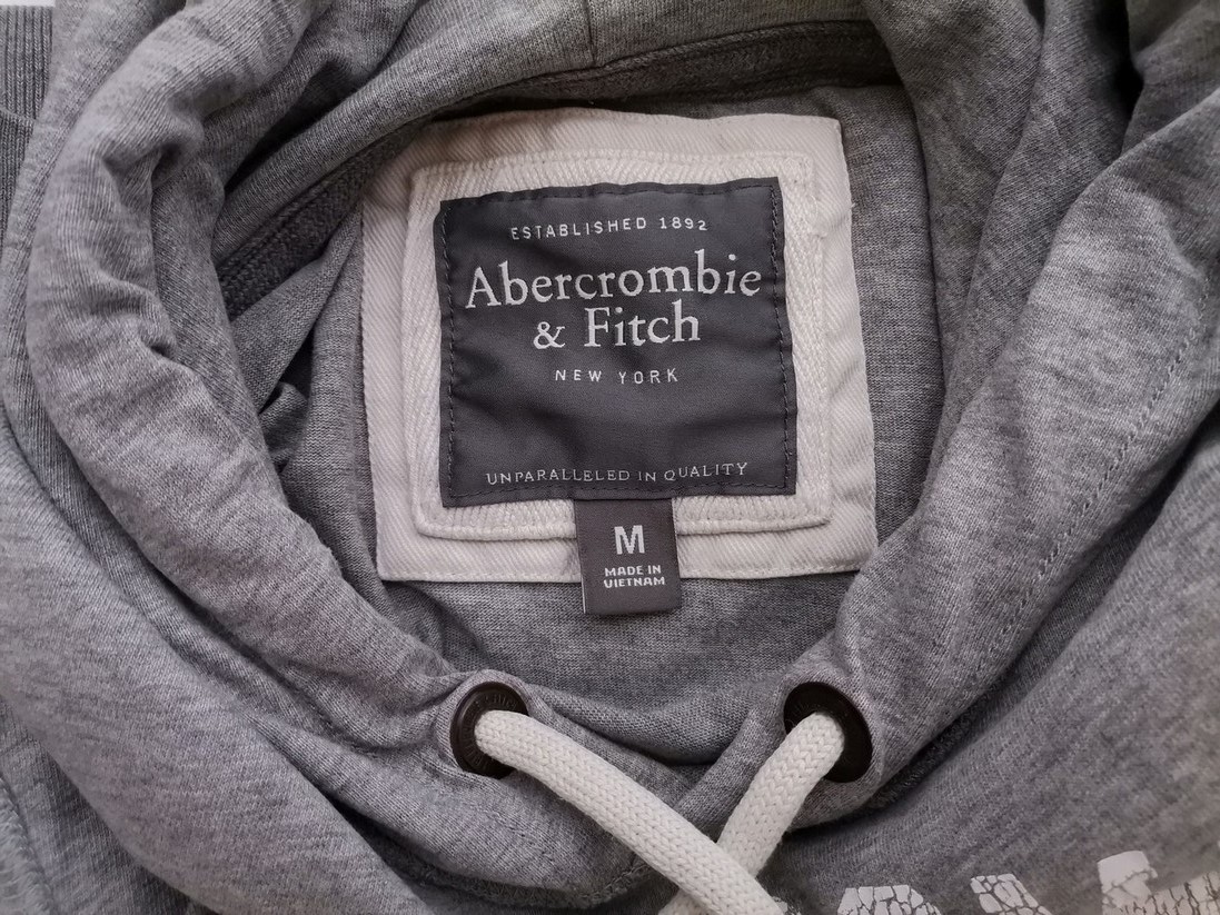 ABERCROMBIE & FITCH Rozmiar M Kolor Szary Męski Sweter Długi rękaw Materiał Bawełna 100%