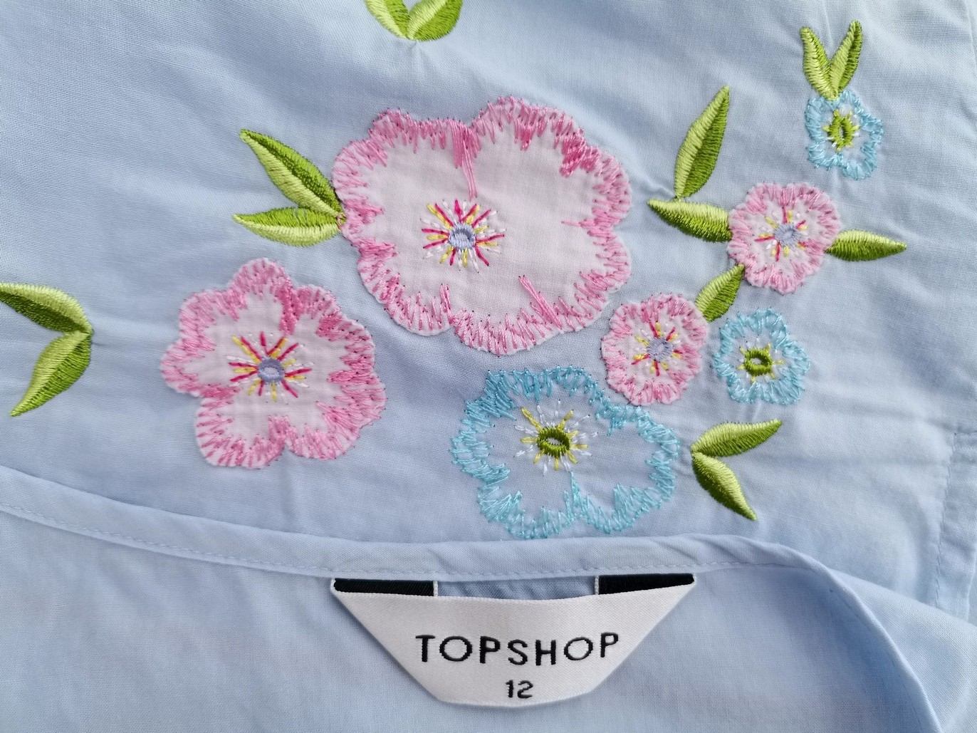 Topshop Rozmiar 12 (40) Kolor Niebieski W serek Bluzka Bezrękawnik Materiał Bawełna 100%