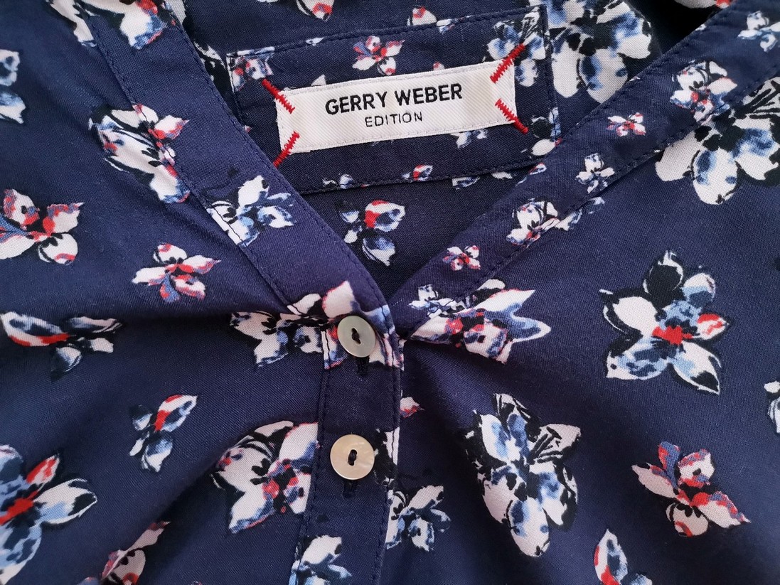 Gerry weber Rozmiar 38/40 Kolor Granatowy Kołnierz Koszula Zapinana Bluzka Długi rękaw