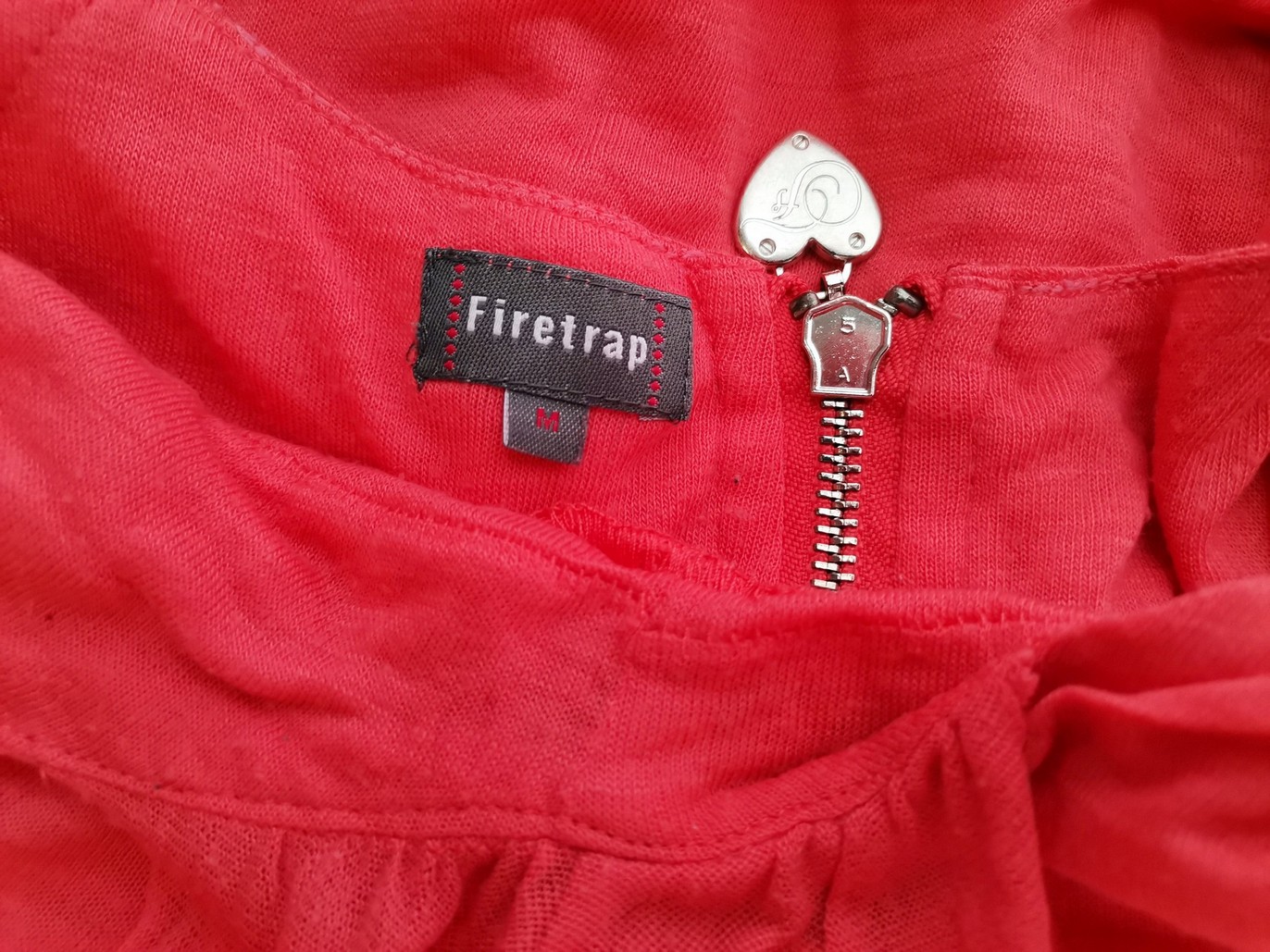 Firetrap Rozmiar M Kolor Pomarańczowy Dekolt U Bluzka Bezrękawnik Materiał Akryl