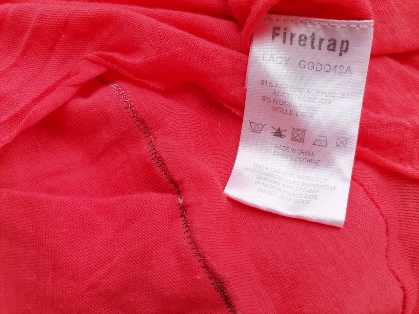 Firetrap Rozmiar M Kolor Pomarańczowy Dekolt U Bluzka Bezrękawnik Materiał Akryl