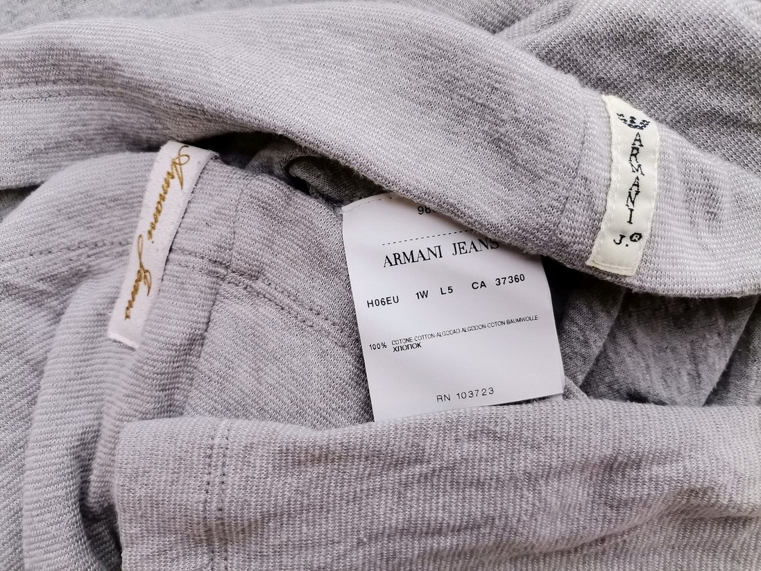 AJ ARMANI JEANS Rozmiar 40 Kolor Szary W serek Bluzka Długi rękaw Materiał Bawełna 100%