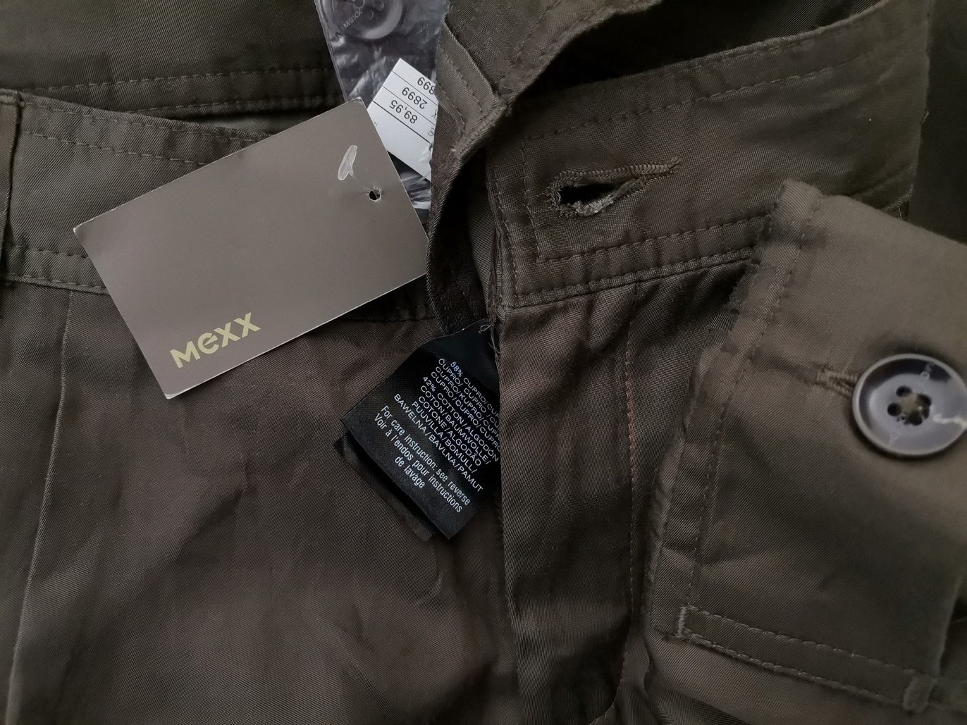 Mexx Rozmiar 36 Kolor Khaki Spodnie Eleganckie Materiał Cupro