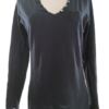 Stile Benetton Rozmiar 38/40 Kolor Granatowy Split Crew Neck Bluzka Długi rękaw