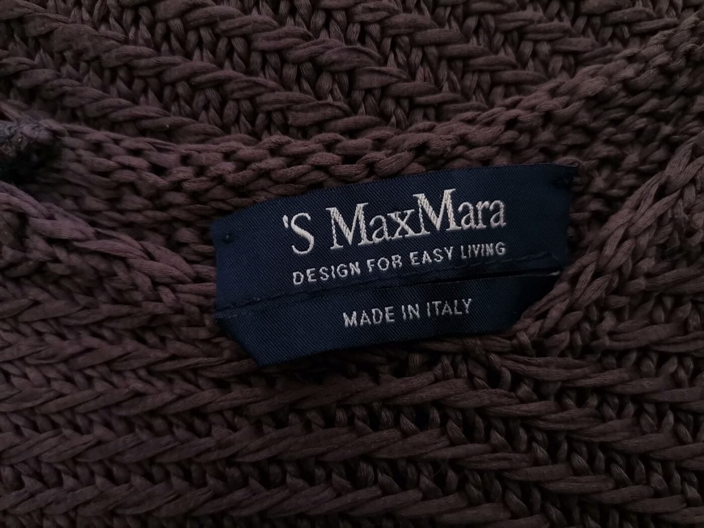 Maxmara Rozmiar M Kolor Brązowy W serek Bluzka z dzianiny Bezrękawnik Materiał Bawełna 100%