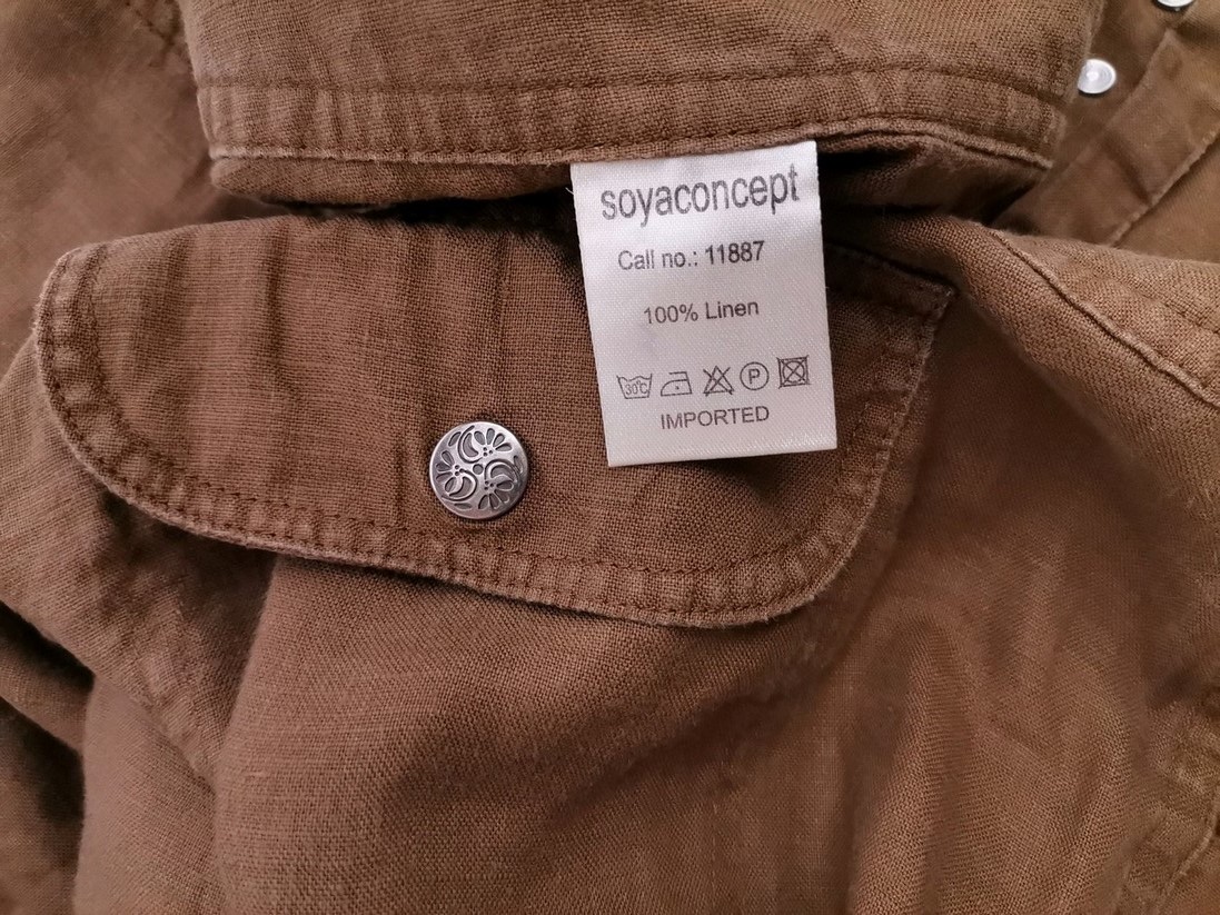 Soyaconcept Rozmiar 36 Kolor Brązowy Spodnie Casual Materiał Len 100%