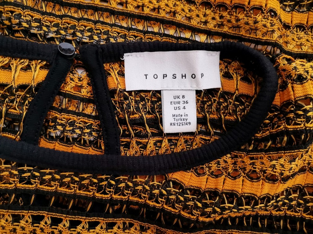 Topshop Rozmiar 8 (36) Kolor Żółty Crew Neck Sweter Długi rękaw