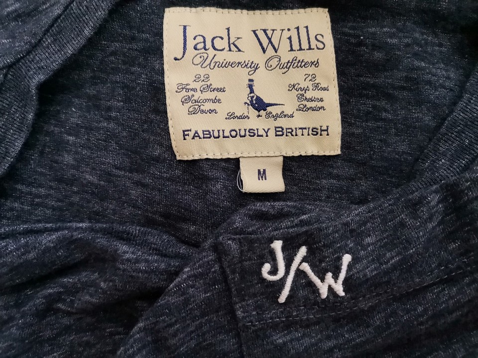 Jack Wills Rozmiar M Kolor Granatowy Męski T-Shirt Krótki rękaw Materiał Bawełna