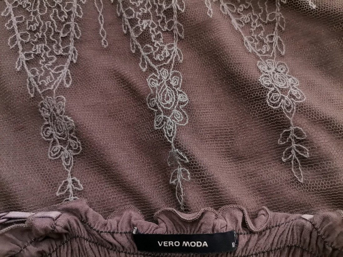 Vero moda Rozmiar M Kolor Khaki Odkryte Ramiona Sukienka A-Line Bezrękawnik Midi