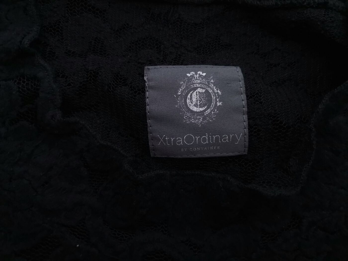 CONTAINER Rozmiar XS Kolor Czarny Crew Neck Sukienka Prostokątna Długi rękaw Midi Materiał Bawełna