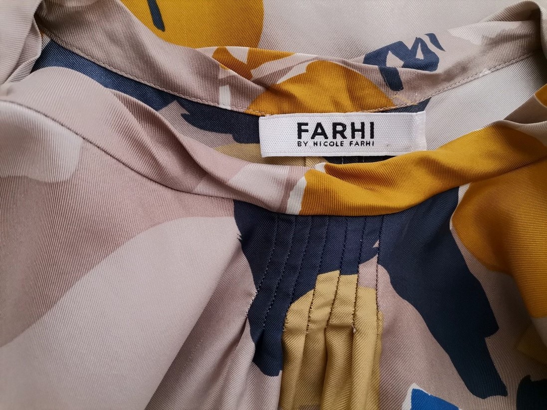 Farhi by Nicole Farhi Rozmiar 8 (34) Kolor Szary Okrągły dekolt Bluzka Krótki rękaw Materiał Jedwab 100%