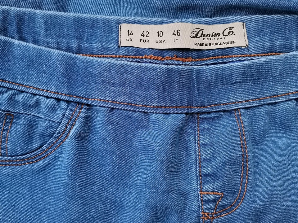 Denim Co. Rozmiar 14 (42) Kolor Niebieski Legginsy Materiał Bawełna