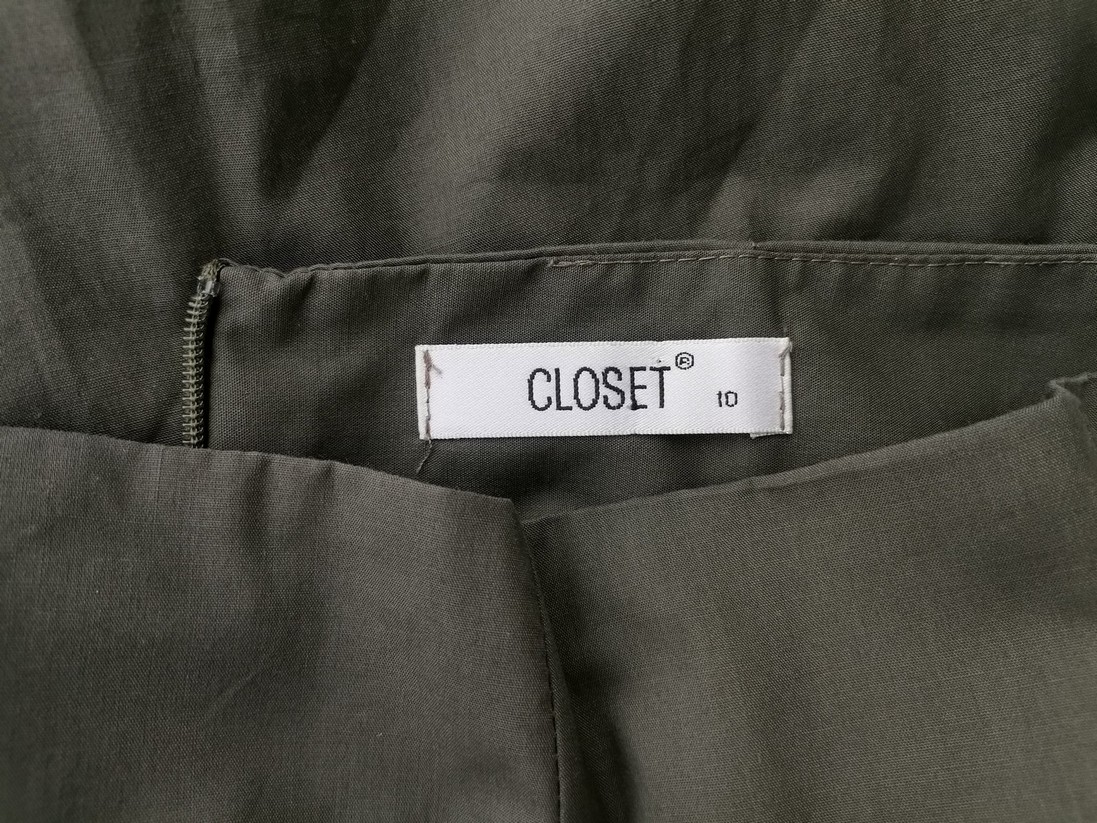 Closet Rozmiar 10 (38) Kolor Khaki A-Line Spódnica Midi Materiał Bawełna 100%