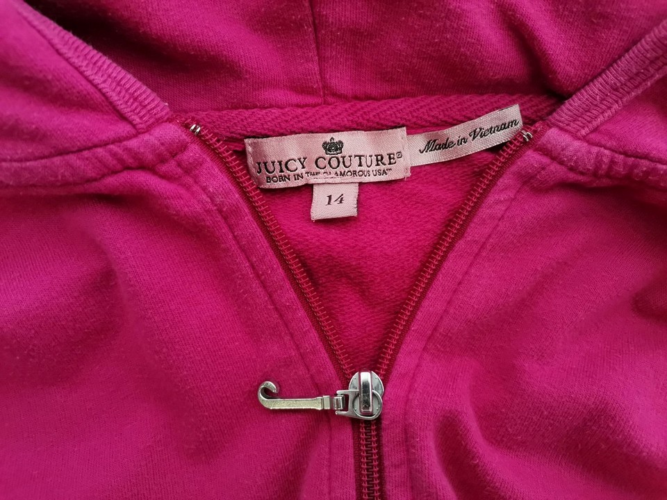 Juicy couture Rozmiar 14 (42) Kolor Fuksja Bluza na suwak Długi rękaw Materiał Bawełna