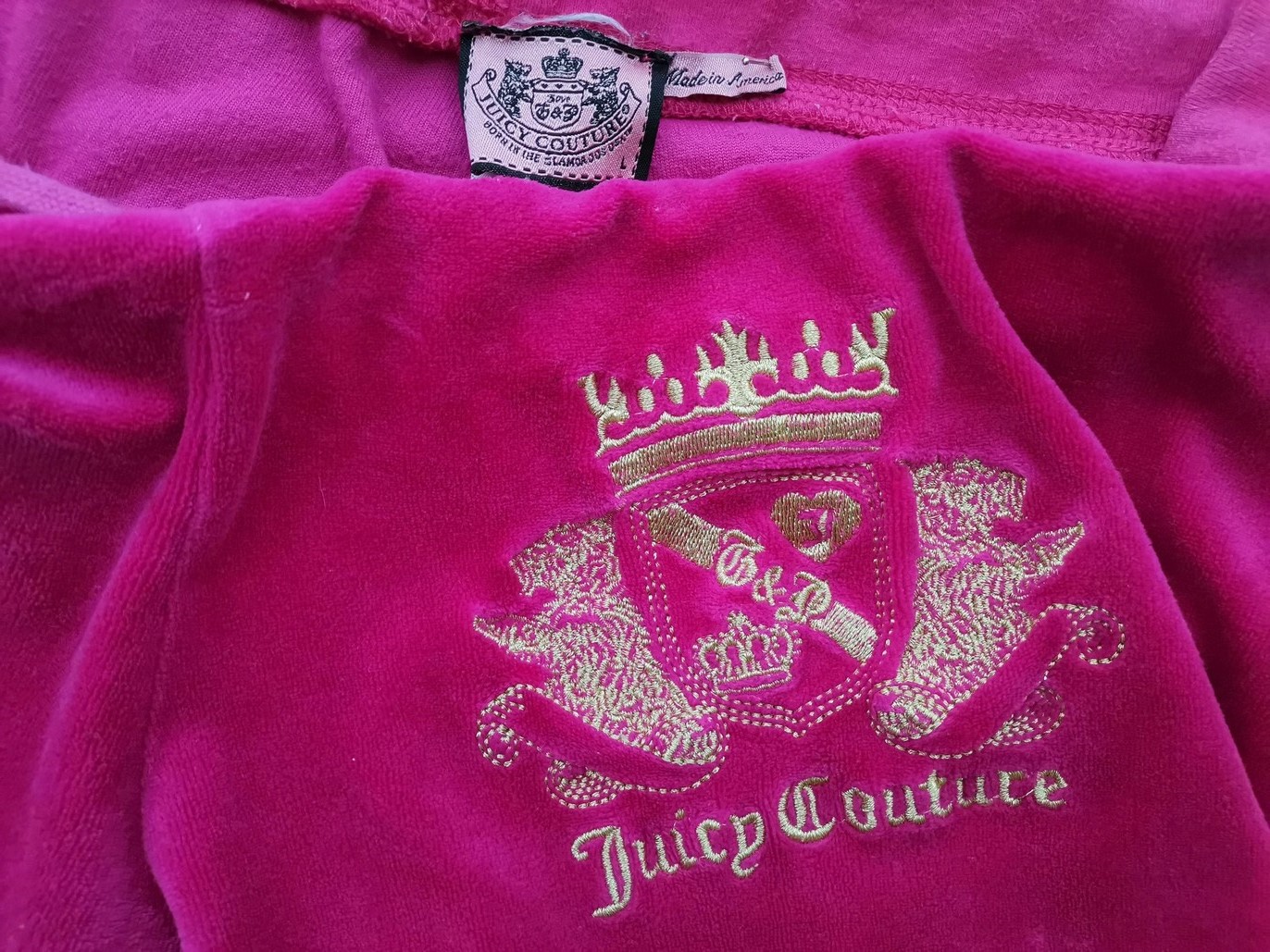 Juicy couture Rozmiar L Kolor Fuksja Spodnie Casual Materiał Bawełna