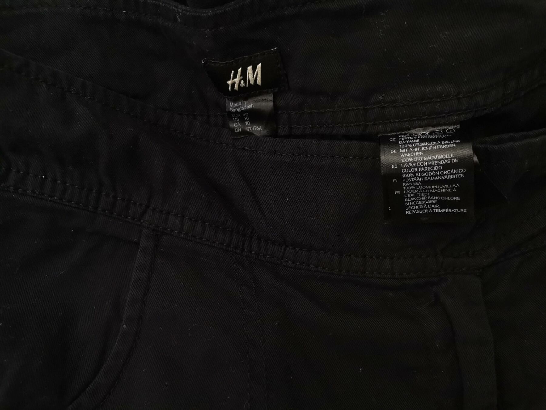 H&m Rozmiar 40 Kolor Granatowy Spodnie Rybaczki Materiał Organiczna Bawełna 100%