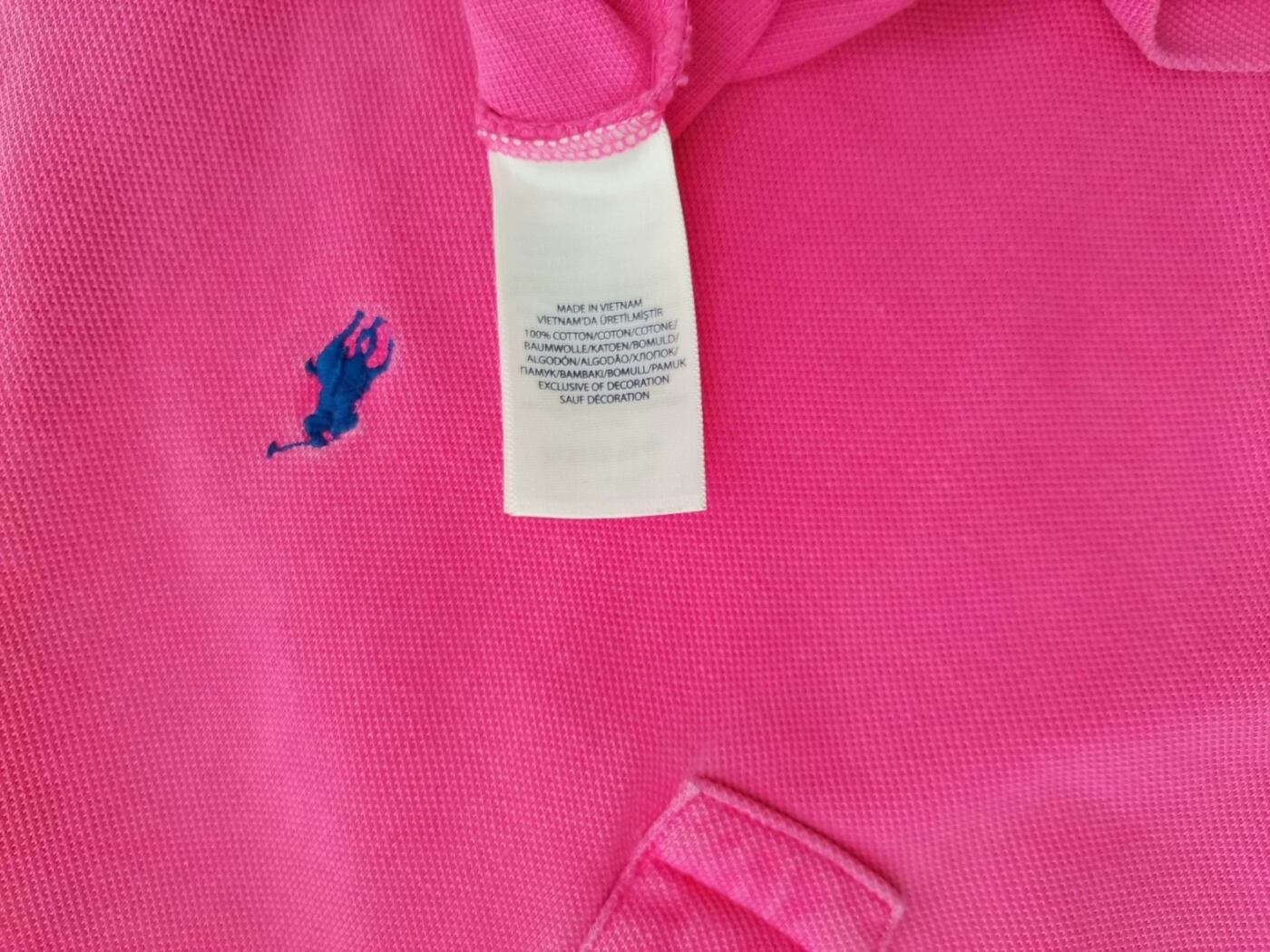 Polo Ralph Lauren Rozmiar M Kolor Różowy Kołnierz Męska Koszula Polo Krótki rękaw Materiał Bawełna 100%