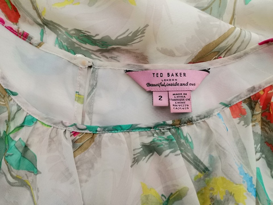 Ted Baker Rozmiar 2 (38) Kolor Zielony Okrągły dekolt Bluzka Bezrękawnik