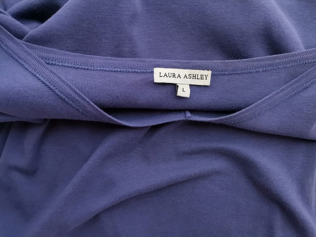 Laura ashley Rozmiar L Kolor Niebieski W serek T-Shirt Krótki rękaw Materiał Bawełna 100%